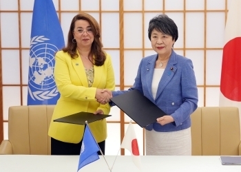 Courtesy call on Foreign Minister KAMIKAWA Yoko by Ms. Waly, Executive Director of the United Nations Office on Drugs and Crime (UNODC)